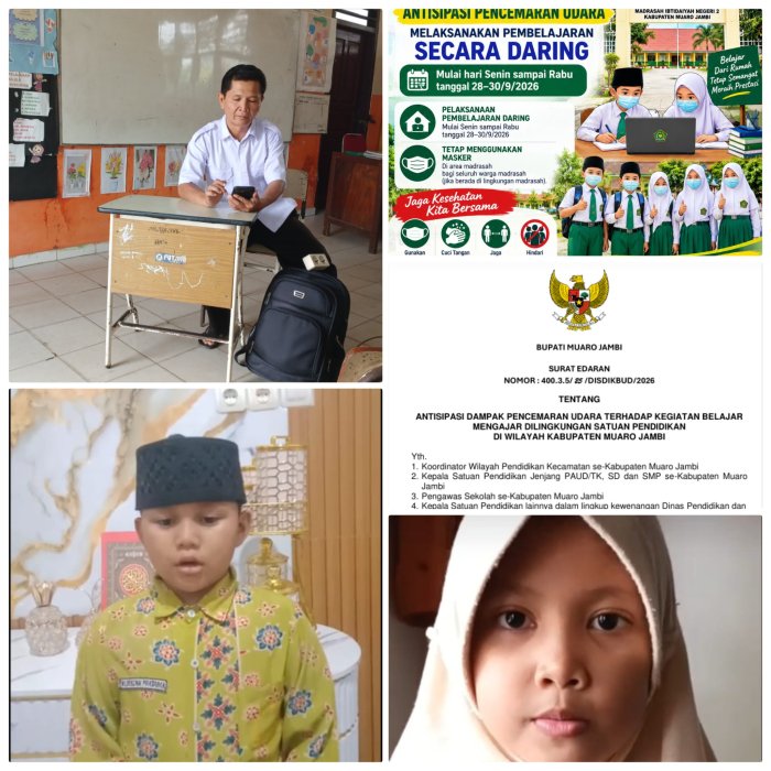 MIN 2 Muaro Jambi Terapkan Belajar Daring Akibat Polusi Udara MIN 2 Muaro Jambi Terapkan Belajar Daring Akibat Polusi Udara