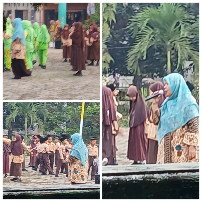 Waka Kurikulum Pimpin Persiapan Peserta Senam Pagi di MIN 2 Muaro Jambi