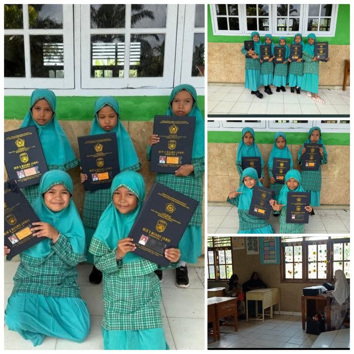Syakira Siswa MIN 2 Muaro Jambi Photo Bersama Rayakan Pembagian Rapor