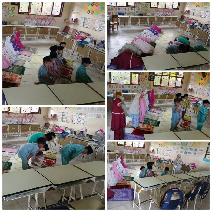 Wali Kelas Bimbing Siswa Sholat Dhuha di MIN 2 Muaro Jambi