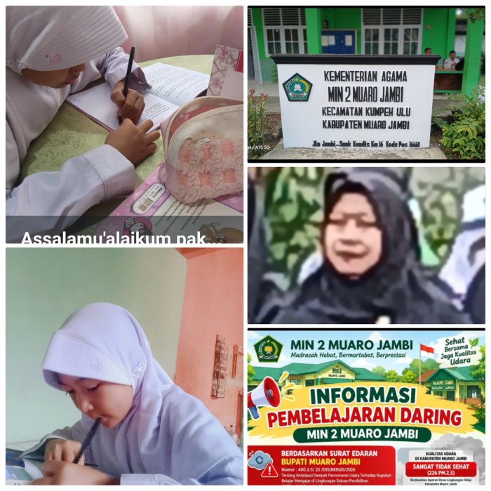 Azalea Dan Naura Siswa Kelas 4A MIN 2 Muaro Jambi Ikuti Belajar Secara Daring Saat Kabut Asap Azalea Dan Naura Siswa Kelas 4A MIN 2 Muaro Jambi Ikuti Belajar Secara Daring Saat Kabut Asap