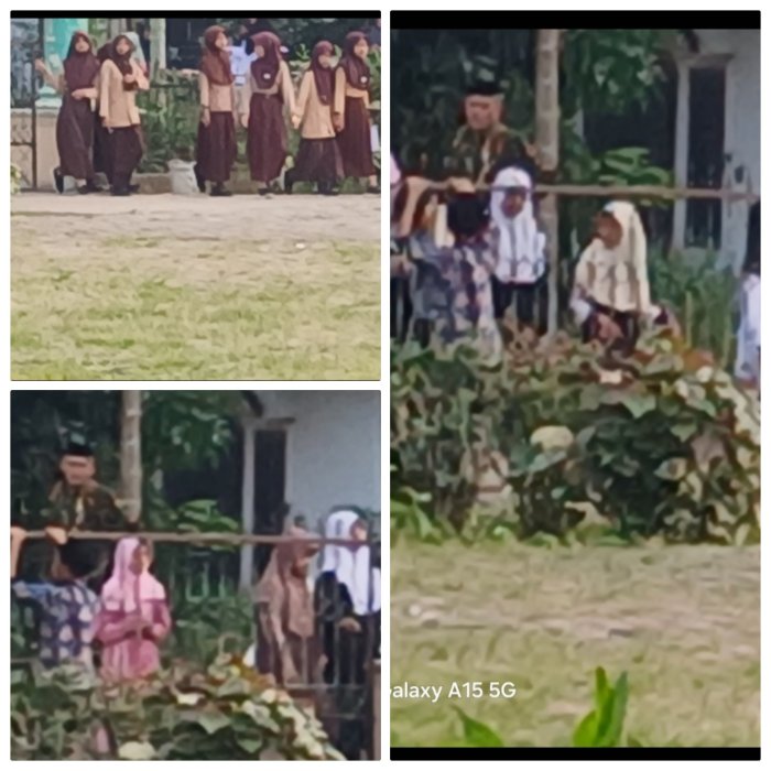 Kepala MIN 2 Muaro Jambi Awasi Hadirnya Peserta Ujian TKA di Gerbang Madrasah