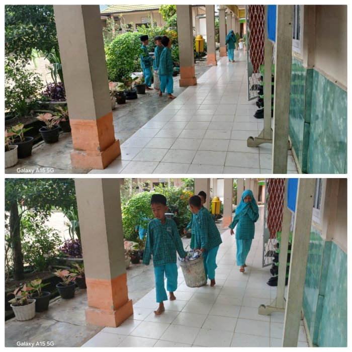 Siswa MIN 2 Muaro Jambi Rutin Jaga Kebersihan Madrasah