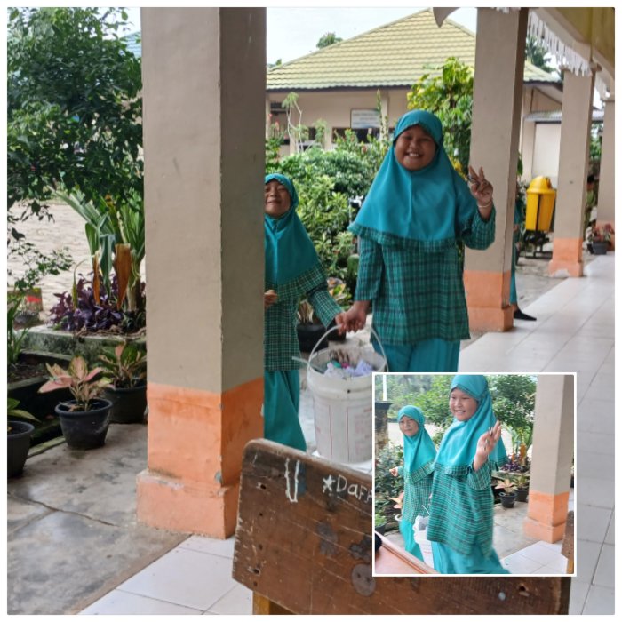 Mikaila dan Azalia Gelar Aksi Bersih Sampah di MIN 2 Muaro Jambi