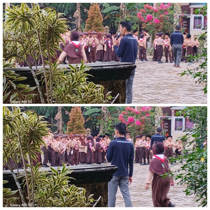 Guru Piket Pastikan Kelancaran Senam Pagi di Madrasah