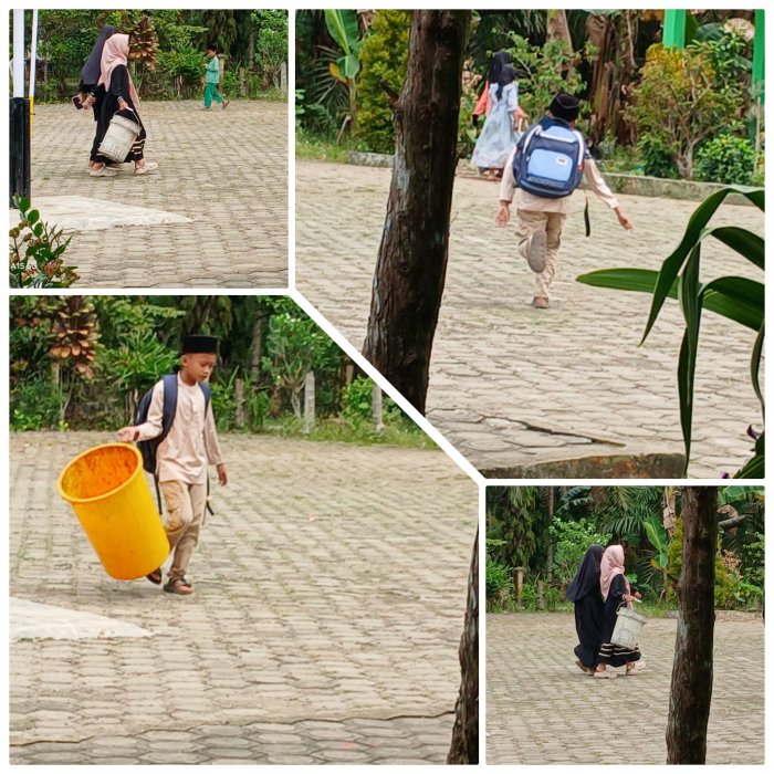 MIN 2 Muaro Jambi Gelar Gotong Royong Usai Isra Miraj Nabi Muhammad SAW