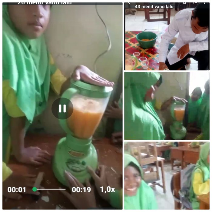 Siswa MIN 2 Muaro Jambi Belajar Membuat Jus Mangga Siswa MIN 2 Muaro Jambi Belajar Membuat Jus Mangga