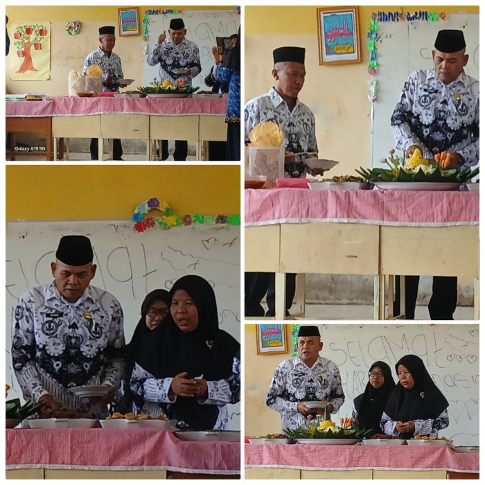 Kamad MIN 2 Muaro Jambi Gelar Pemotongan Tumpeng Hari Guru ke-80