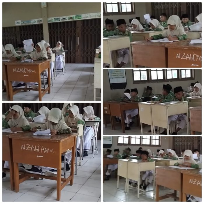 Rualawati Awasi Ujian Semester Genap di Kelas 3A