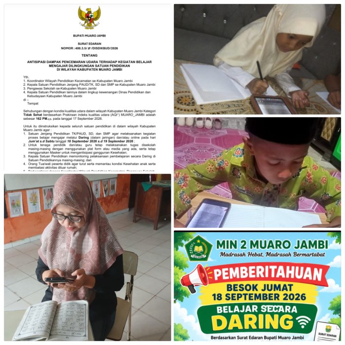 Belajar Secara Daring Min 2 Muaro Jambi Akibat Kabut Asap