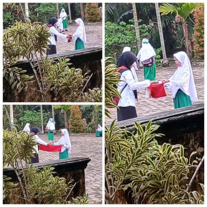 Guru dan Siswa MIN 2 Muaro Jambi Persiapkan Upacara Bendera