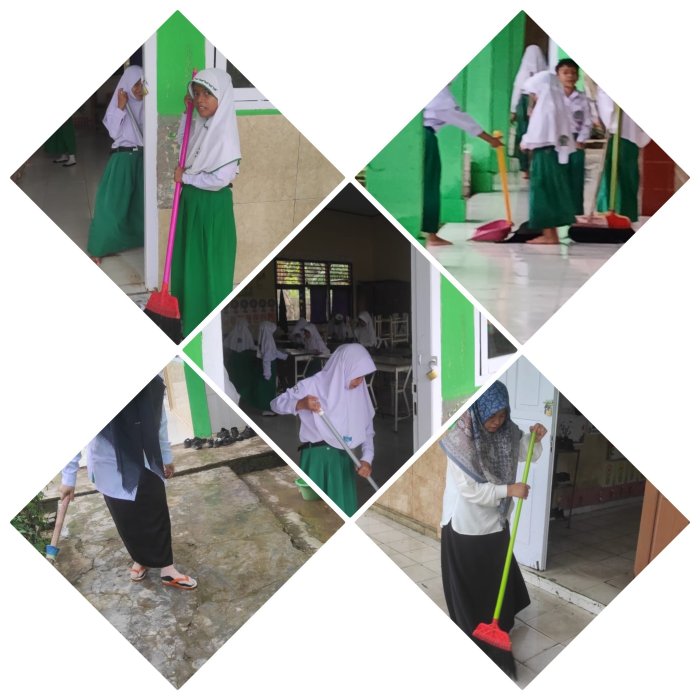 Siswa dan Guru MIN 2 Muaro Jambi Bersihkan Madrasah Pasca banjir