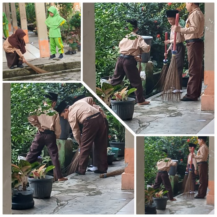 Siswa MIN 2 Muaro Jambi Laksanakan Aksi Bersih Madrasah