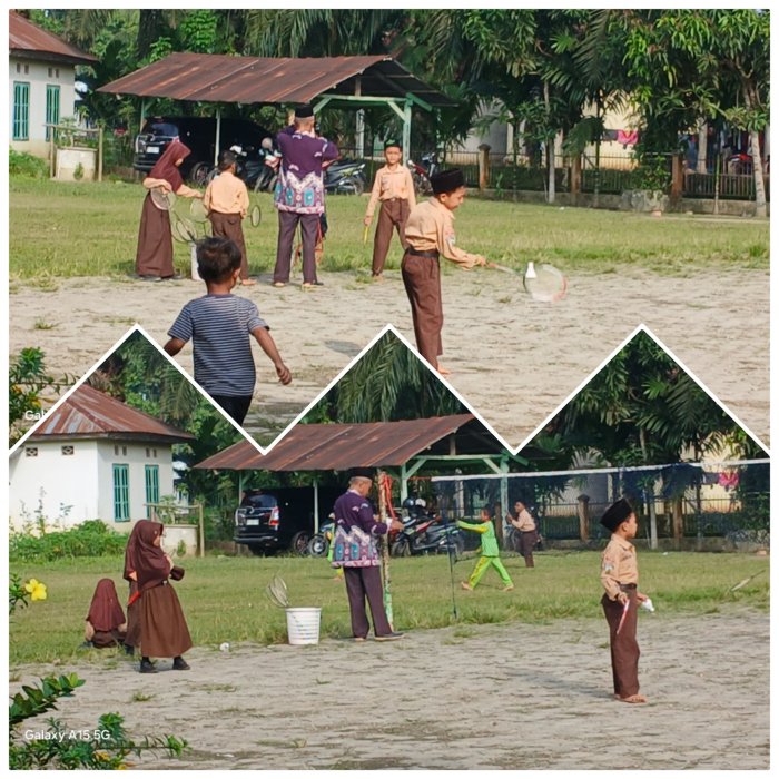 Guru PJOK Latih Dasar Bulu Tangkis di MIN 2 Muaro Jambi Guru PJOK Latih Dasar Bulu Tangkis di MIN 2 Muaro Jambi