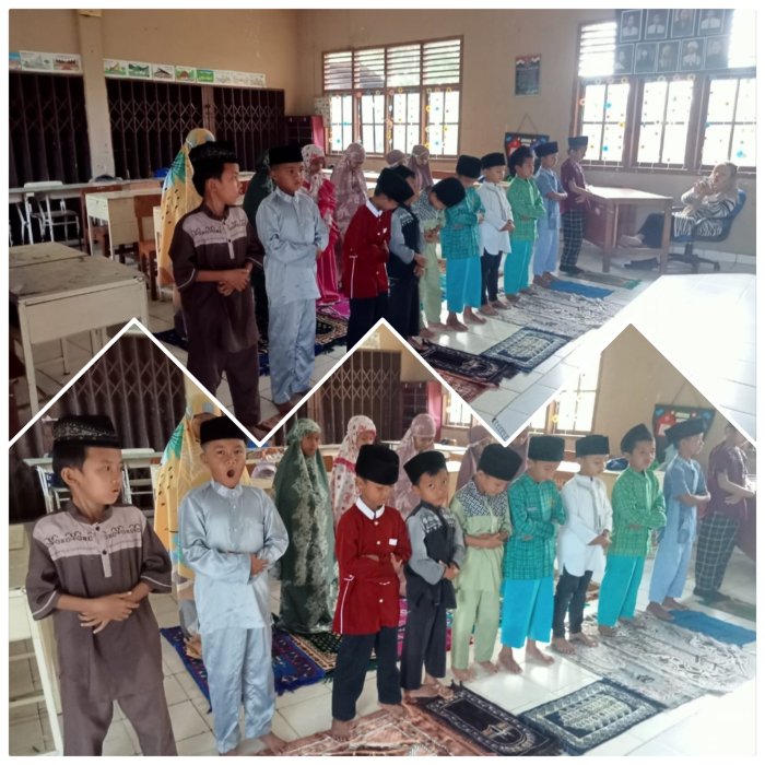 Hamidah Dampingi Siswa Kelas 3A Sholat Dhuha Berjamaah