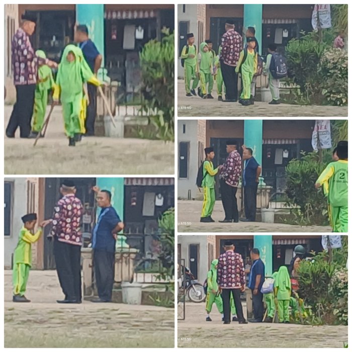 Kehangatan Menyambut Kehadiran  Siswa Di Gerbang Min 2 Muaro Jambi