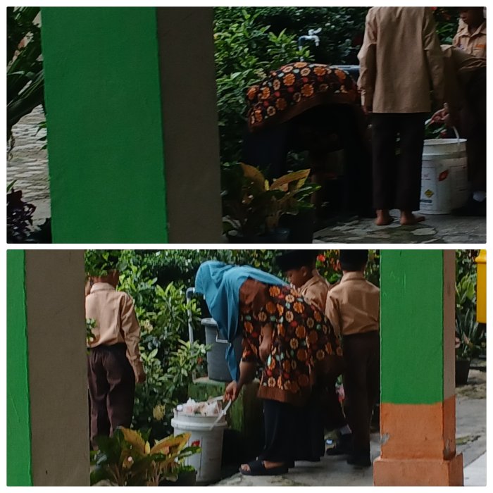 Wali Kelas MIN 2 Muaro Jambi Ajak Siswa Jaga Kebersihan