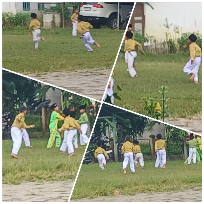 Siswa MIN 2 Muaro Jambi Bermain Kucing dan Tikus Sebelum Masuk Kelas
