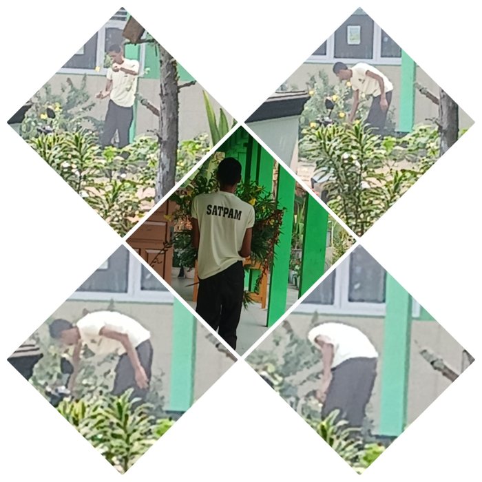 Petugas Keamanan MIN 2 Muaro Jambi Bantu Bersihkan Sampah Taman Petugas Keamanan MIN 2 Muaro Jambi Bantu Bersihkan Sampah Taman