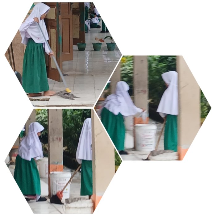Siswa MIN 2 Muaro Jambi Lakukan Aksi Bersih  Sekitar Madrasah