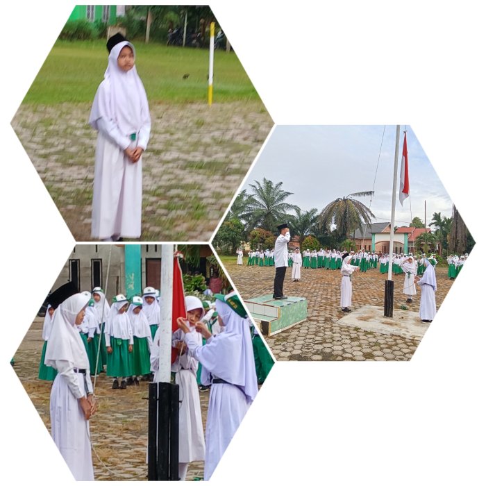 Siswa Kelas 6 MIN 2 Muaro Jambi Pimpin Kegiatan Upacara Bendera