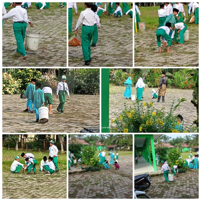 Kepala MIN 2 Muaro Jambi Pimpin Gotong Royong Bersama Kepala MIN 2 Muaro Jambi Pimpin Gotong Royong Bersama