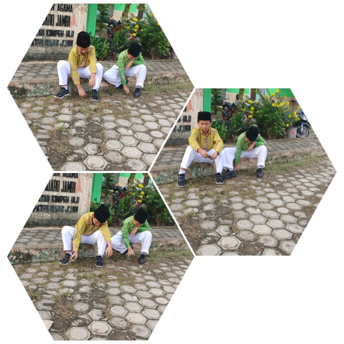 Siswa MIN 2 Muaro Jambi Gelar  Bersih Rumput Lingkungan