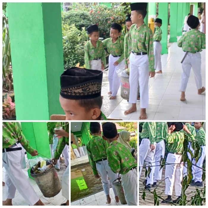 Siswa MIN 2 Muaro Jambi Gelar Aksi Bersih Pasca Banjir