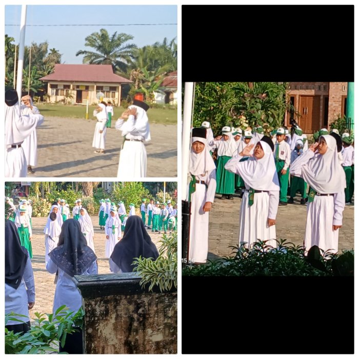 Siswa Kelas 5A MIN 2 Muaro Jambi Jadi Petugas Upacara