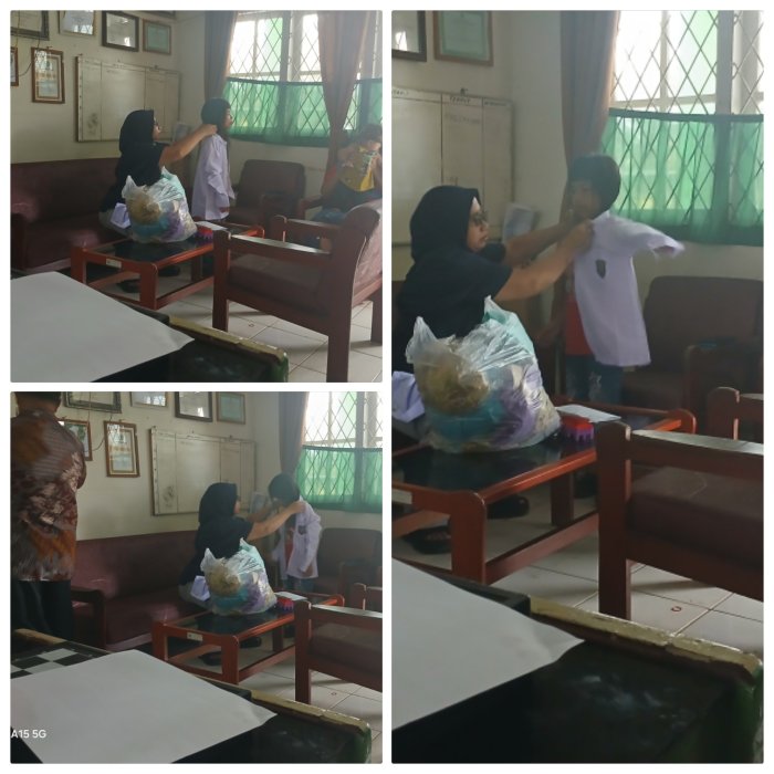 Bendahara MIN 2 Muaro Jambi Lakukan Pengukuran Seragam Saat Libur Sekolah