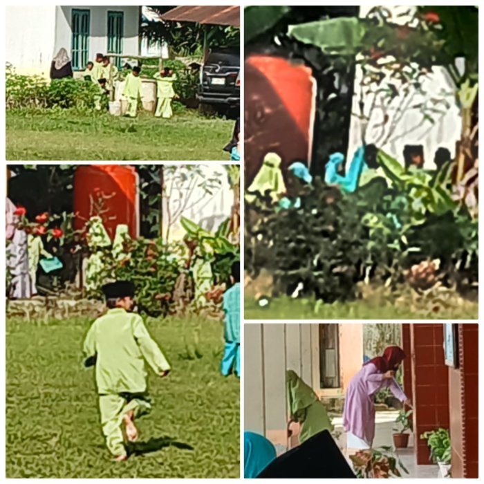 MIN 2 Muaro Jambi Adakan Gotong Royong Bersihkan sampah Dilingkungan Madrasah