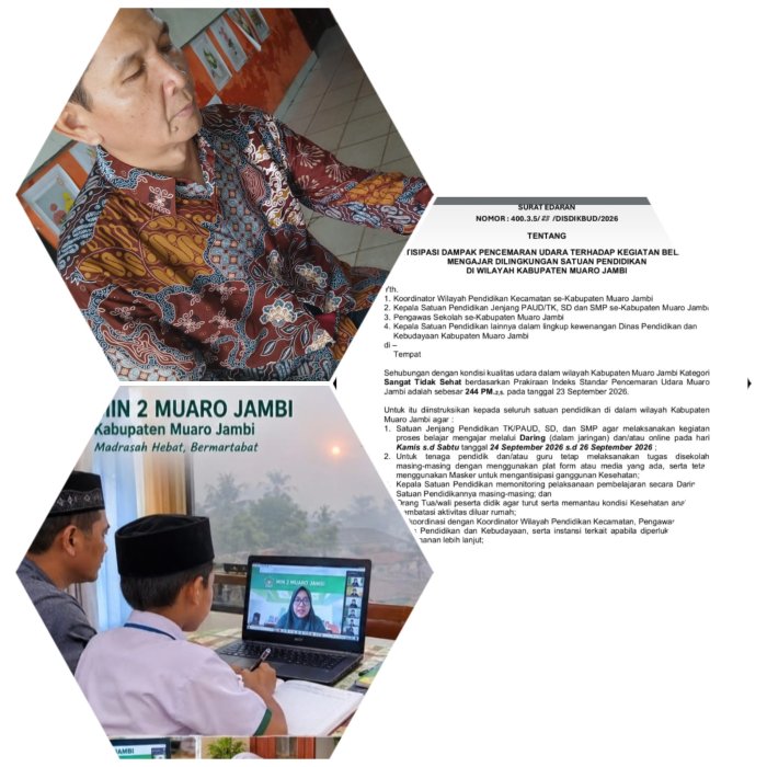 Min 2 Muaro Jambi Terapkan Pembelajaran Daring Akibat Asap Min 2 Muaro Jambi Terapkan Pembelajaran Daring Akibat Asap