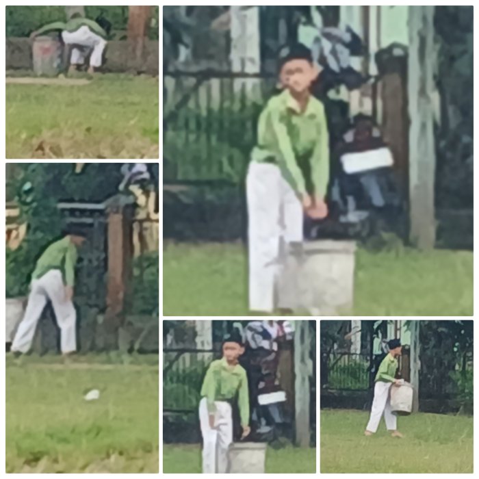 Temy Deswani Kelas 3B Siswa MIN 2 Muaro Jambi Teladani Kebersihan Madrasah